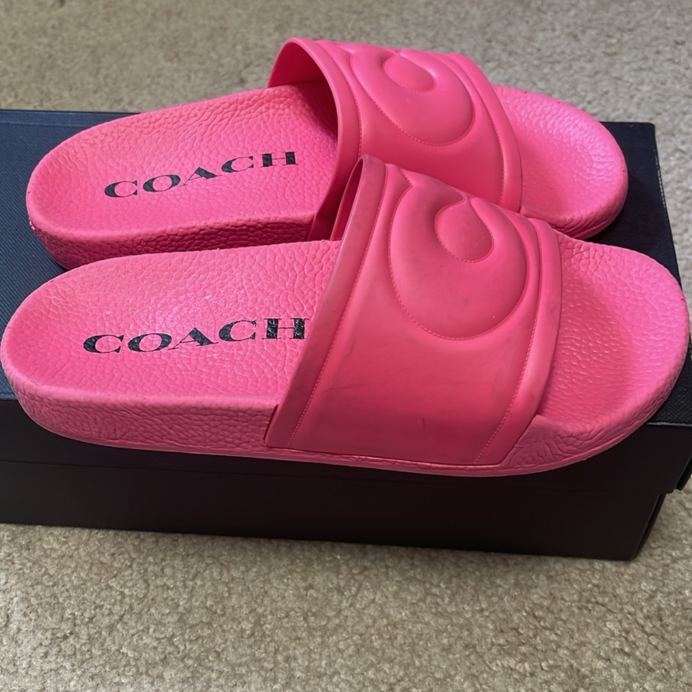 Coach Ulla Rubber Slide Confetti Pink - Picture 8 of 9